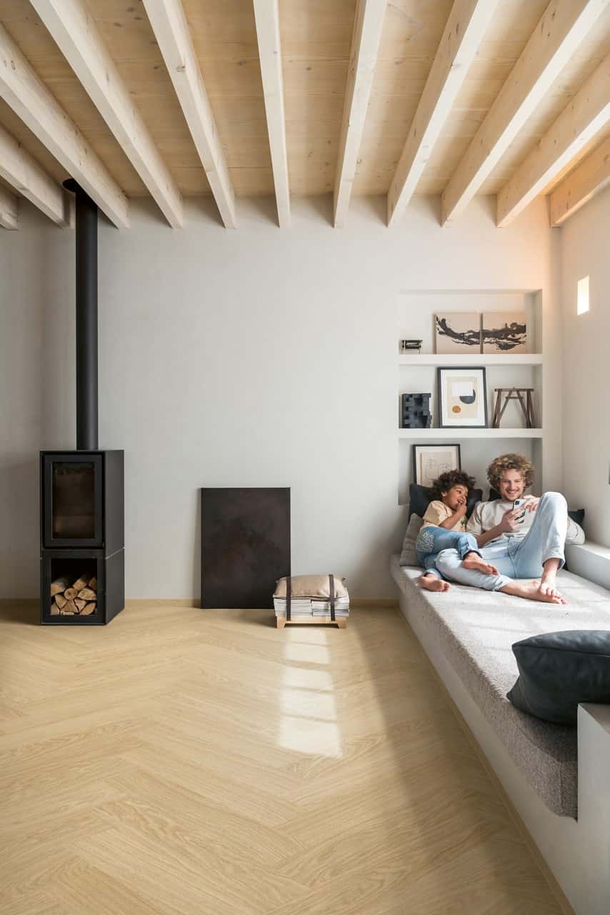Stejar pure blush - montat într-o cameră
