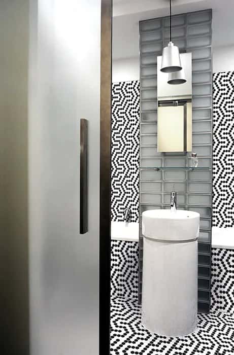 Mini Hexagon B&W Coral Premium matt - montat