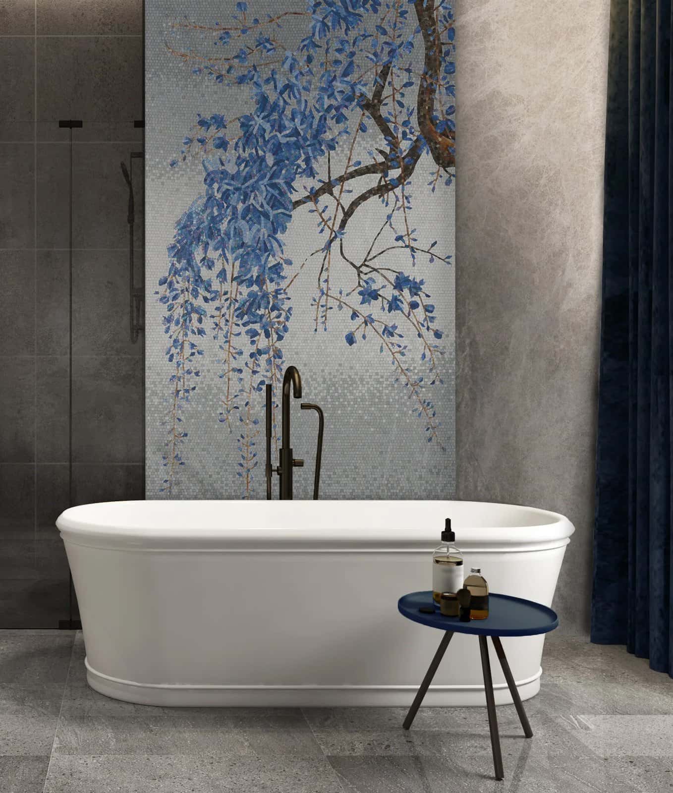 Tablou din mozaic Wisteria, 110×220 cm - montat
