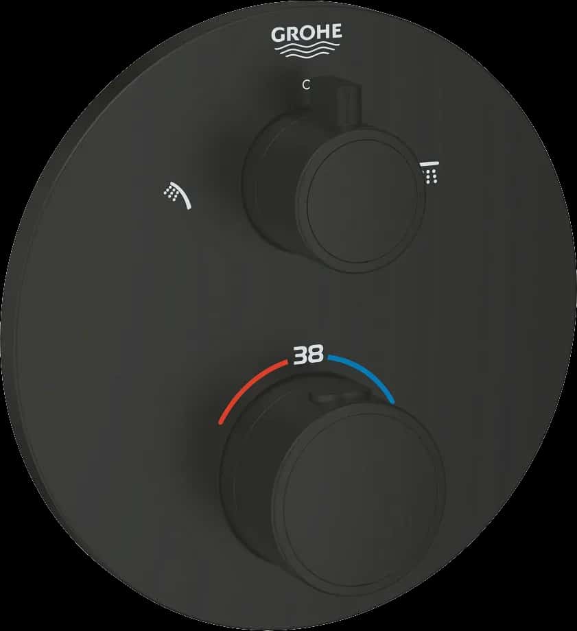 GROHE Grohtherm Unitate de mixare cu termostat pentru duș cu 2 ieșiri cu ventil de închidere/deviere integrat