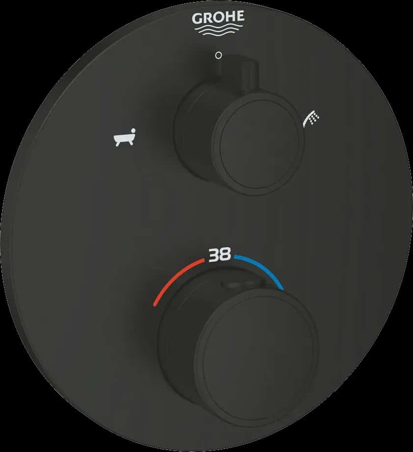 GROHE Grohtherm Unitate de mixare cu termostat pentru cadă cu 2 ieșiri cu ventil de închidere/deviere integrat