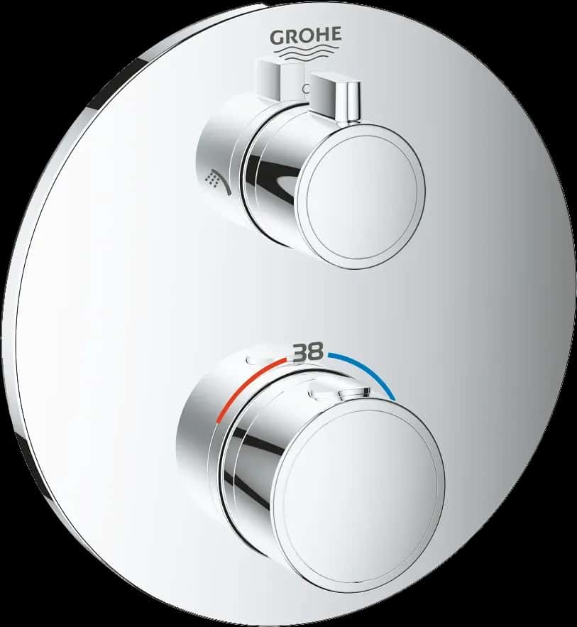 GROHE Grohtherm Unitate de mixare cu termostat pentru duș cu 2 ieșiri cu ventil de închidere/deviere integrat