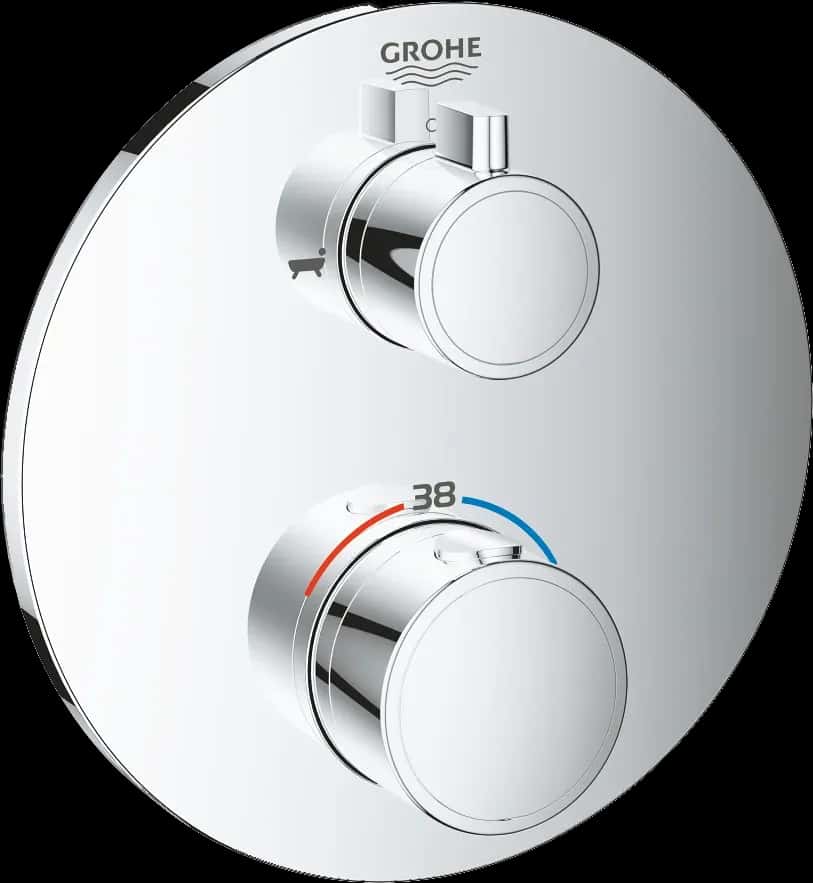 GROHE Grohtherm Unitate de mixare cu termostat pentru cadă cu 2 ieșiri cu ventil de închidere/deviere integrat