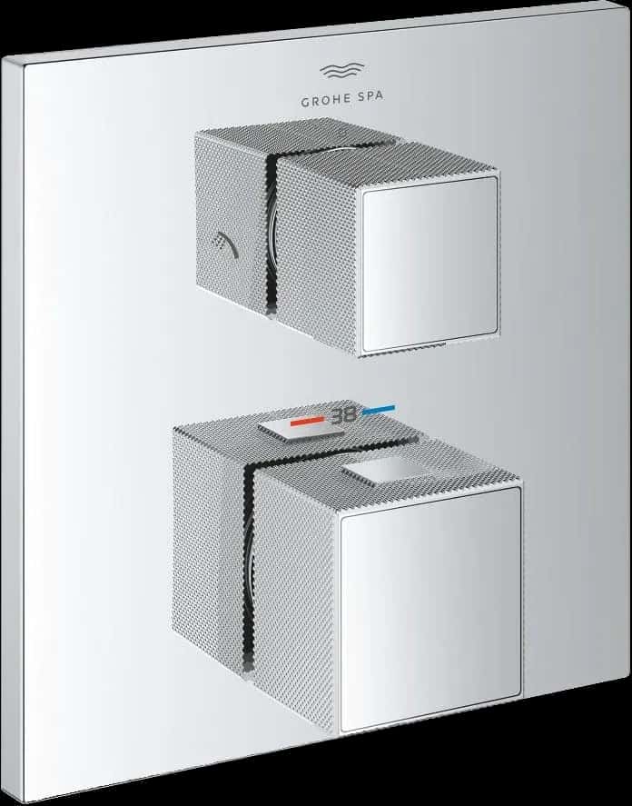 GROHE Allure Brilliant Unitate de mixare cu termostat pentru duș cu 2 ieșiri cu ventil de închidere/deviere integrat