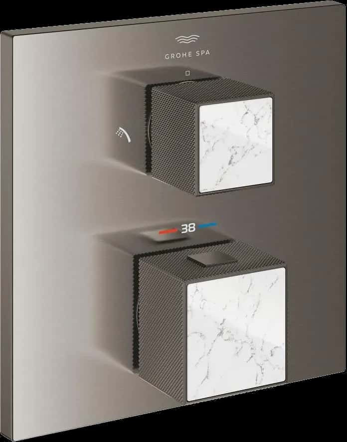 GROHE Allure Brilliant Unitate de mixare cu termostat pentru duș cu 2 ieșiri cu ventil de închidere/deviere integrat