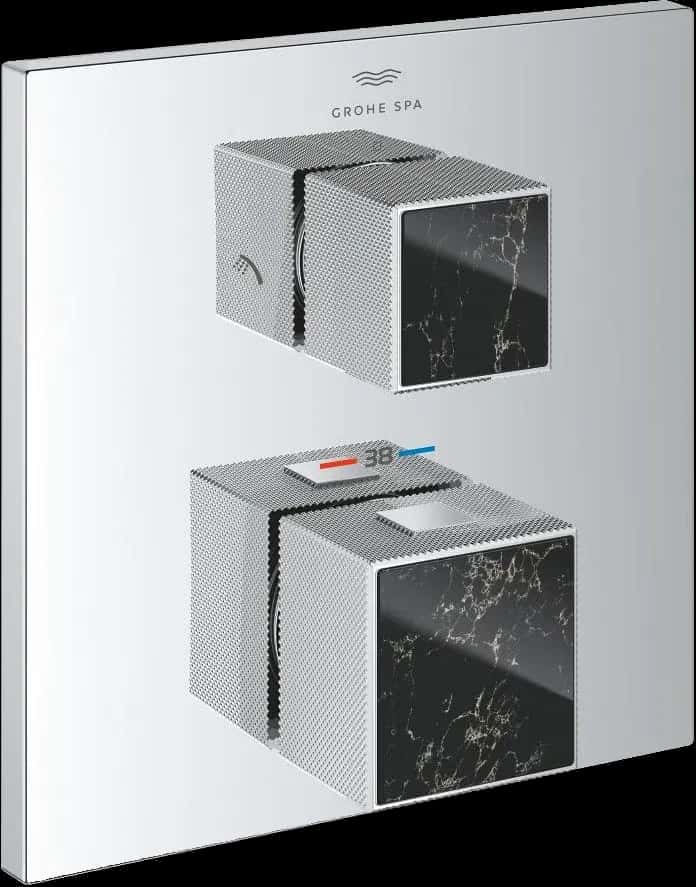 GROHE Allure Brilliant Unitate de mixare cu termostat pentru duș cu 2 ieșiri cu ventil de închidere/deviere integrat