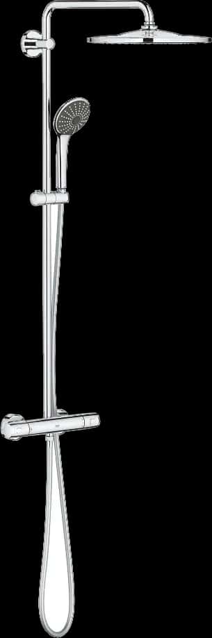 GROHE Vitalio Joy System 310 Sistem de duș cu baterie cu termostat cu montare pe perete