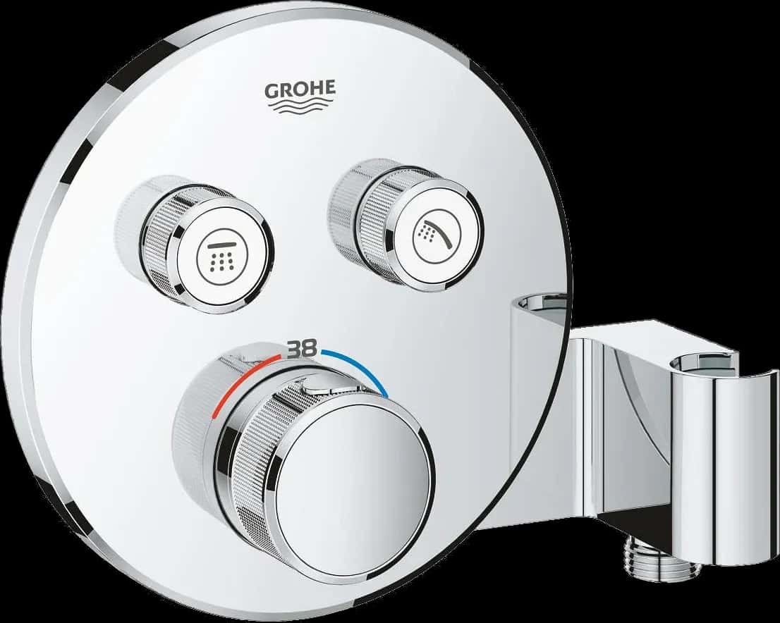 GROHE Grohtherm SmartControl Unitate de control cu termostat pentru instalare încastrată cu 2 ieșiri și suport integrat pentru pară