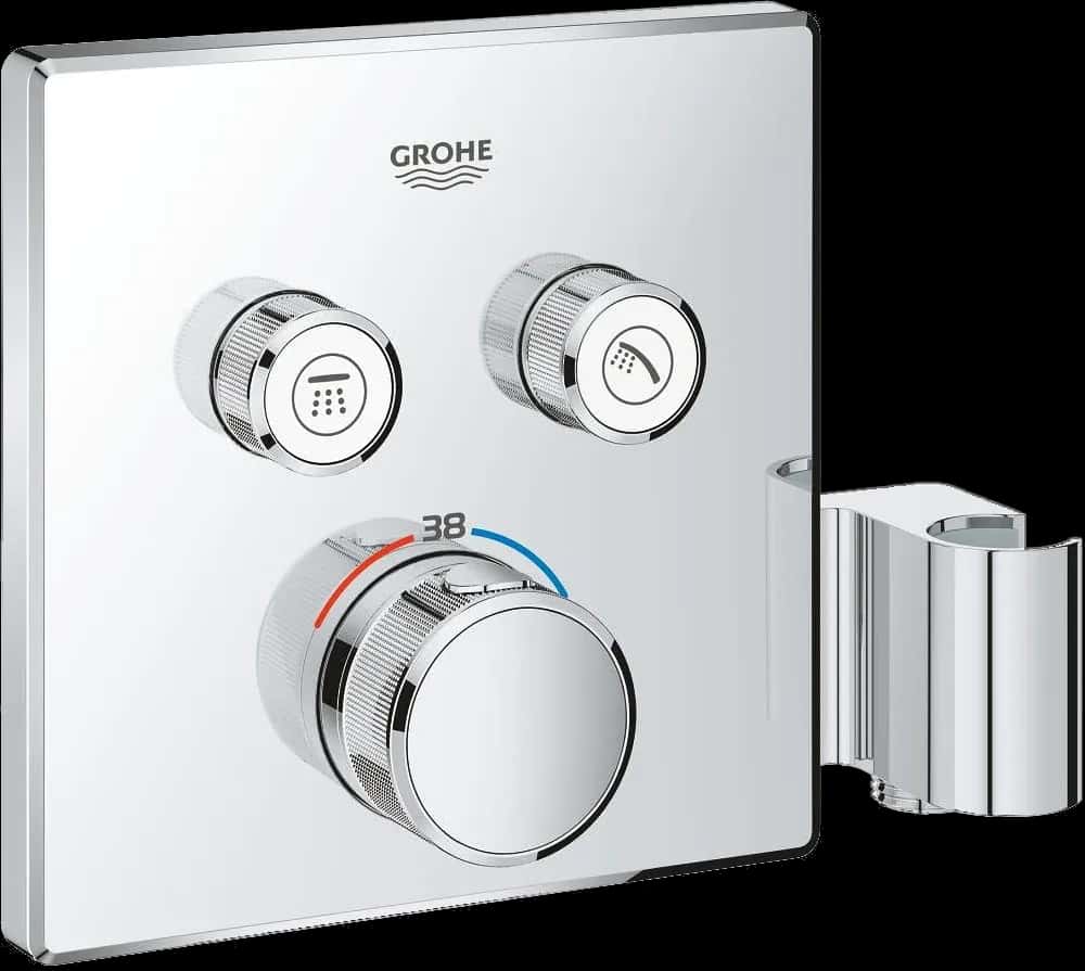 GROHE Grohtherm SmartControl Unitate de control cu termostat pentru instalare încastrată cu 2 ieșiri și suport integrat pentru pară