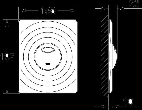 GROHE Surf Placă de acţionare - desen tehnic cu cote