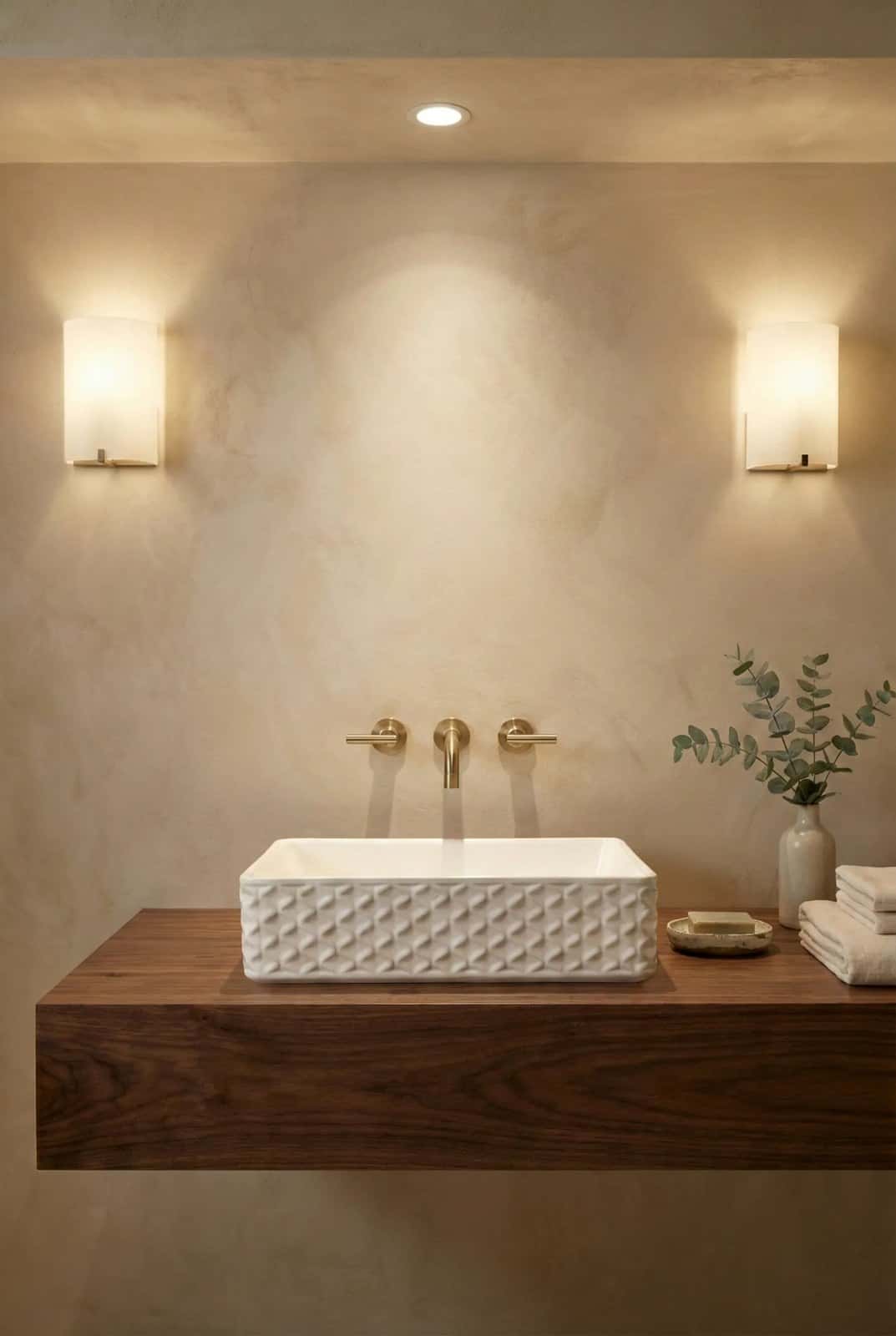 Lavoar ceramic dreptunghiular A789 - alb lucios cu exterior texturat - montat