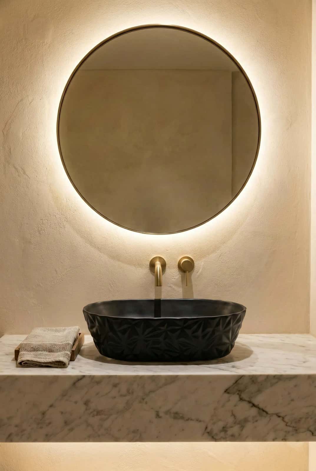 Lavoar ceramic oval A824-CBK-M - negru mat texturat - montat