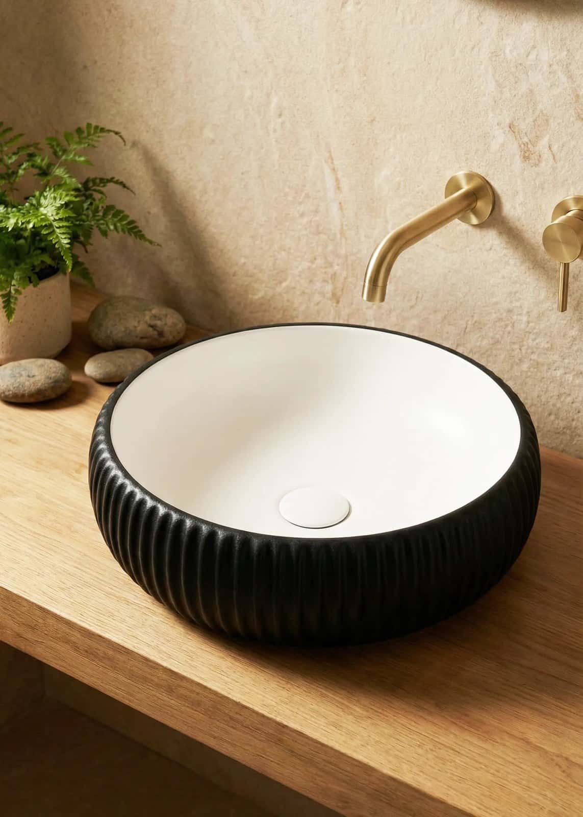 Lavoar ceramic rotund A544-CBKW-MRS - montat