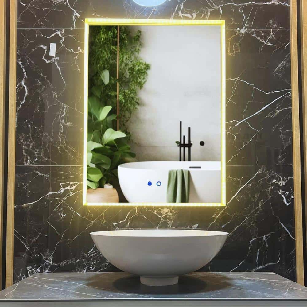 Oglindă LED Baie 80×60 cm cu 3 Tipuri de Lumină și Funcție Dezaburire JHD 2320 - montat
