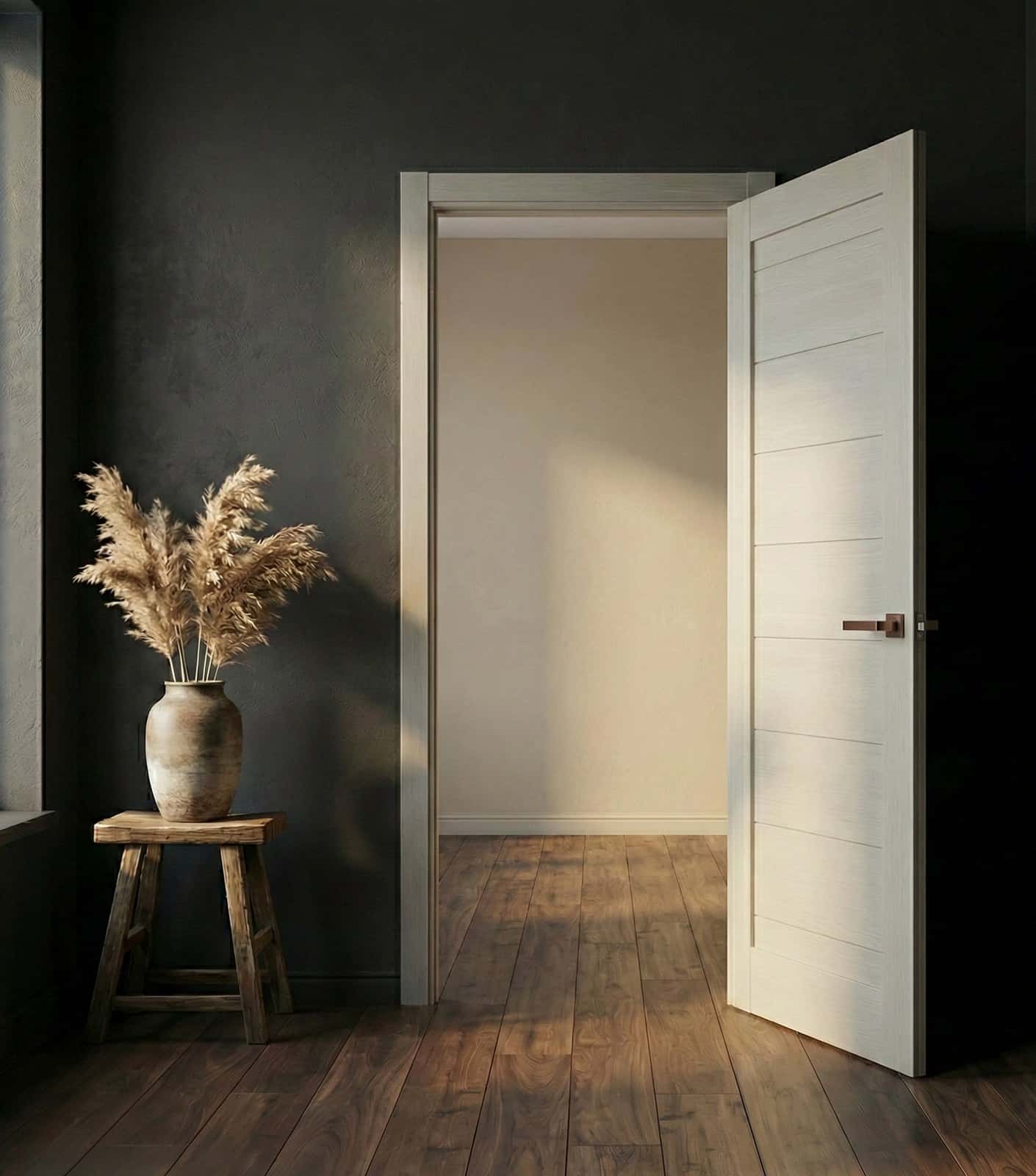 Ușă de interior ML-04 cu design orizontal modern, foaie plină - montat