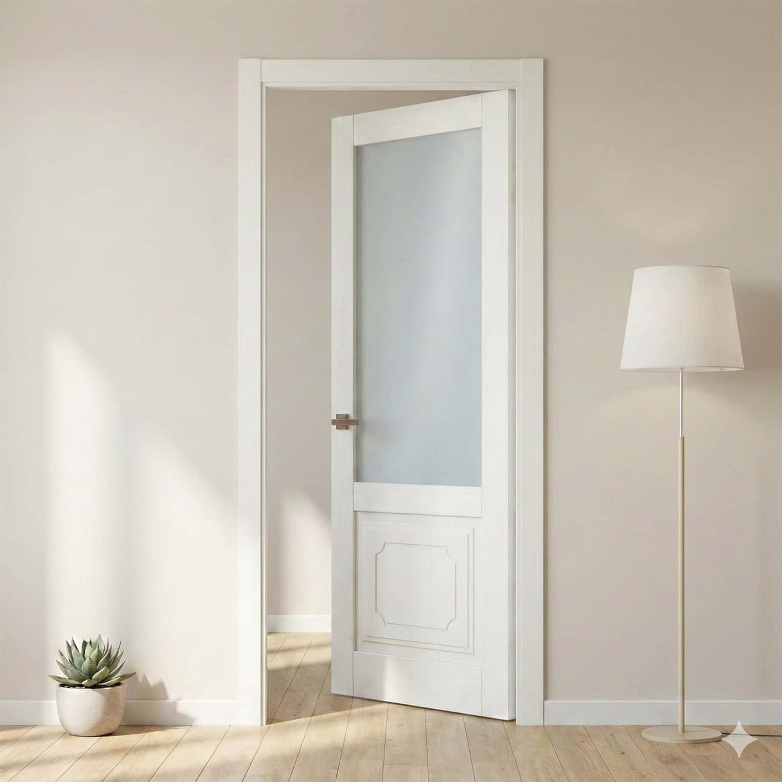 Ușă de interior ML-1101 cu sticlă satinată - montat
