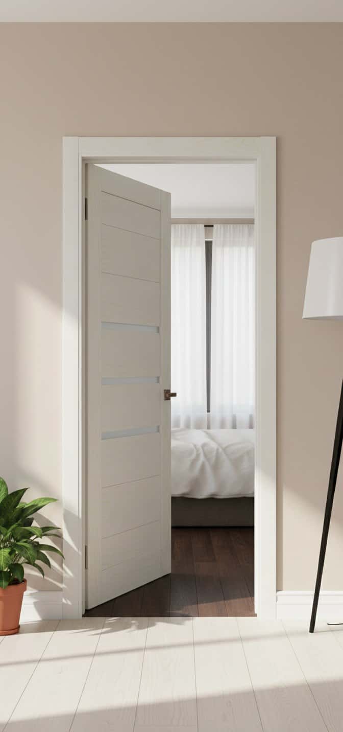 Ușă de interior ML-55 cu inserții de sticla și design modern - montat