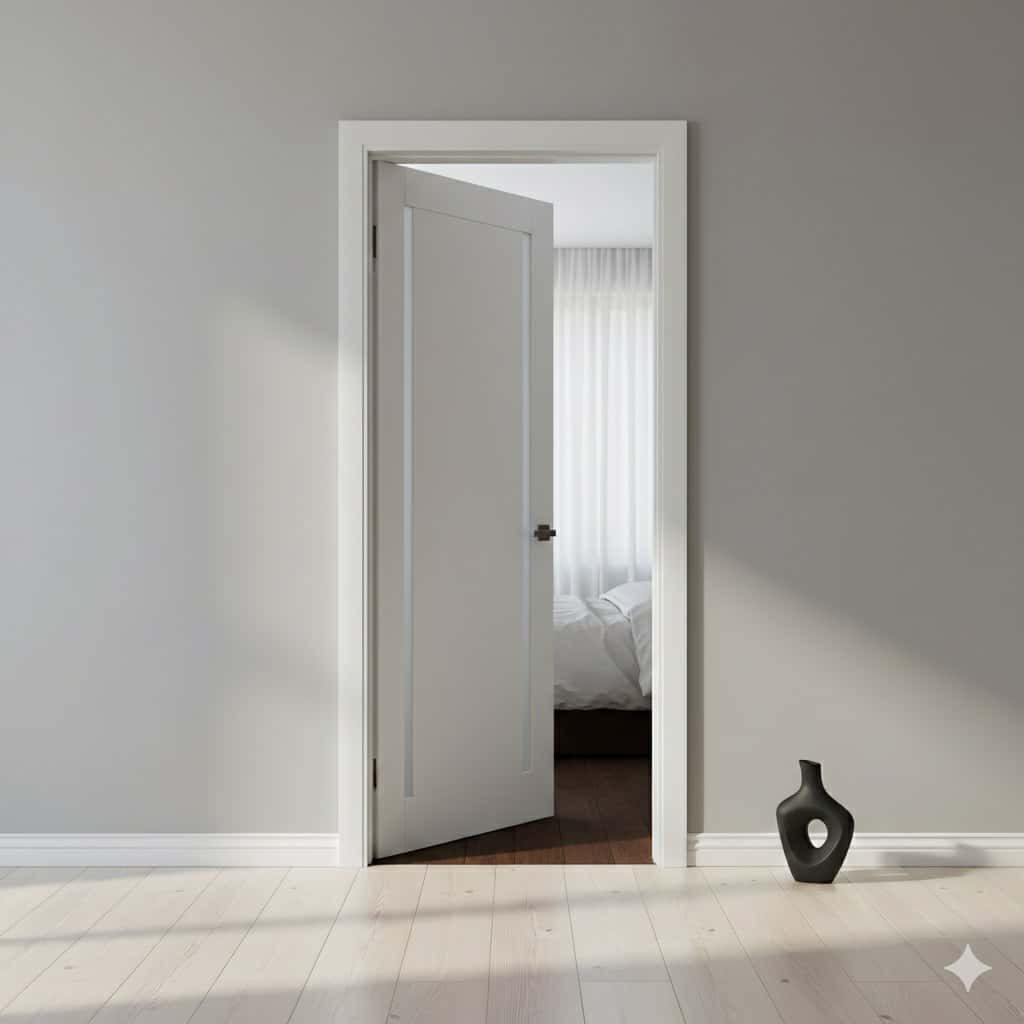 Ușă de interior ML-62 cu două benzi de sticlă satin - montat
