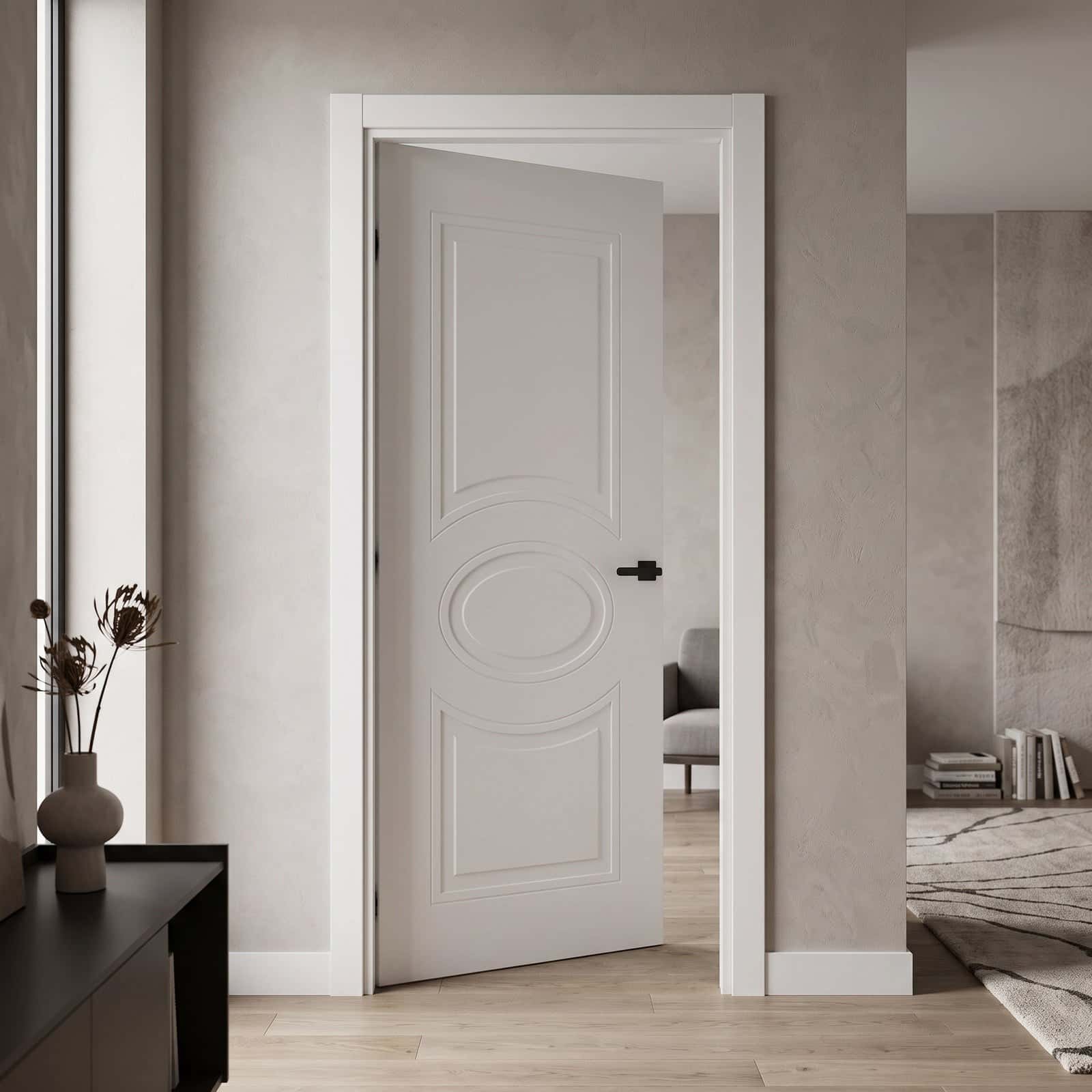 Ușă interior JYP-106 vopsită cu balamale ascunse - montat