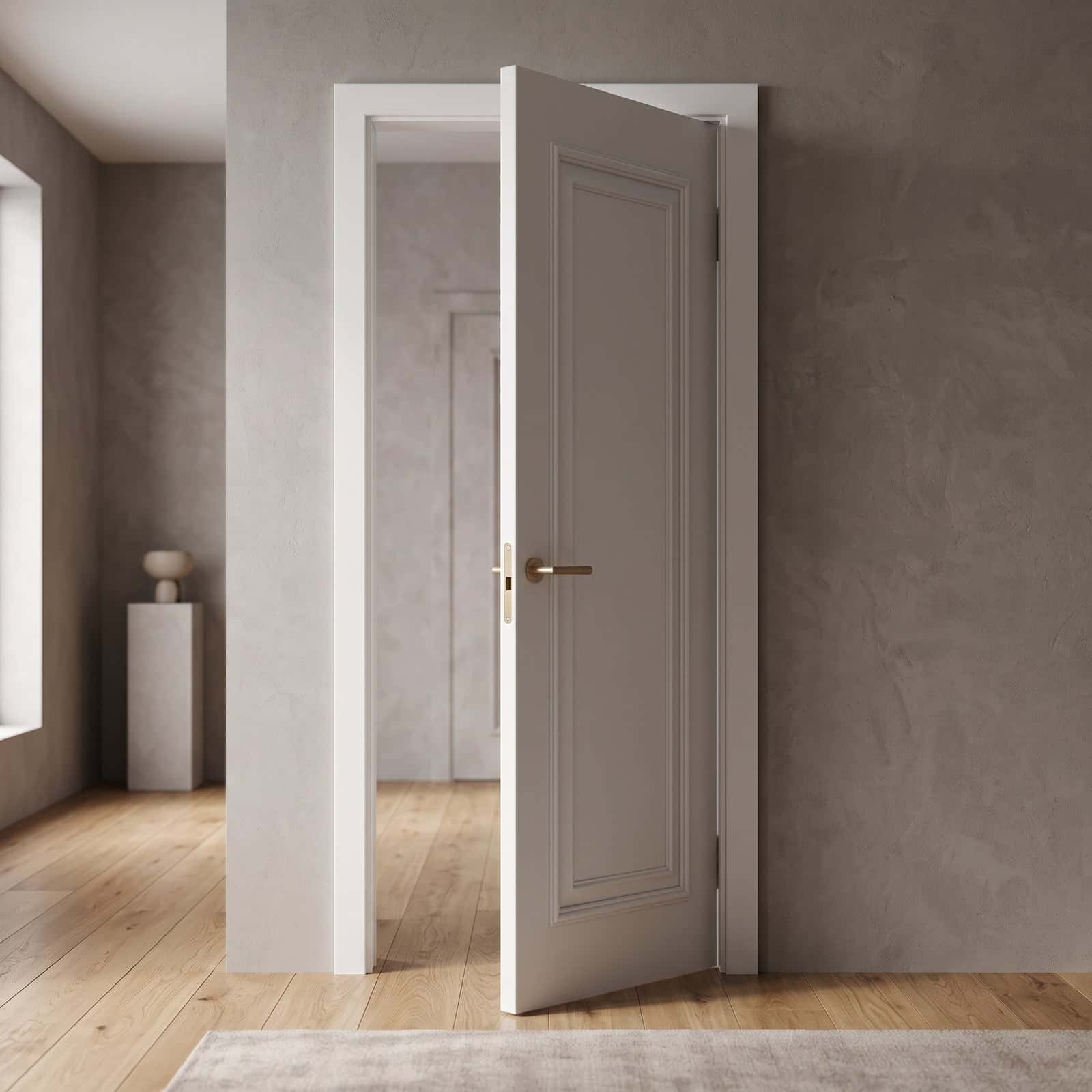 Ușă interior JYP-107 vopsită cu balamale ascunse - montat