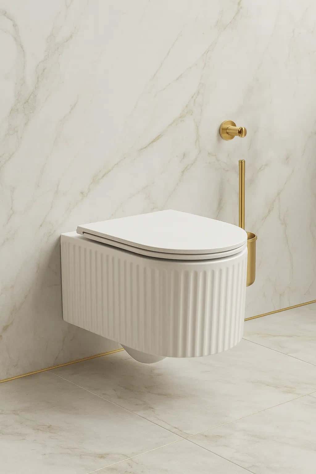 Vas WC Suspendat White Ribbed - montat