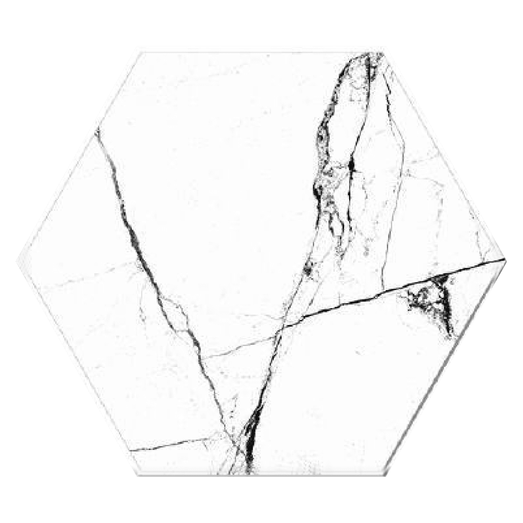 Hexa White Lt, placă hexagonală 21,5×25 cm