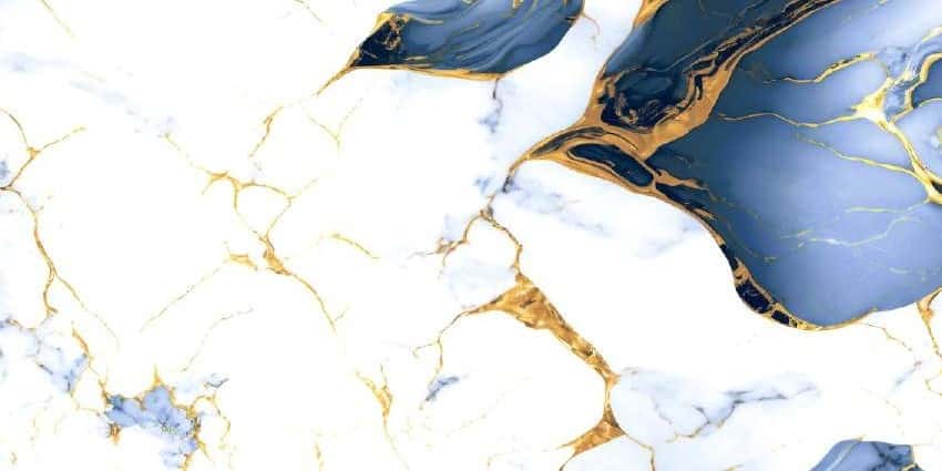 Aqua Blue Gold - o placă 60×120 cm