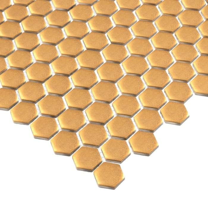Mini Hexagon Gold matt - textură