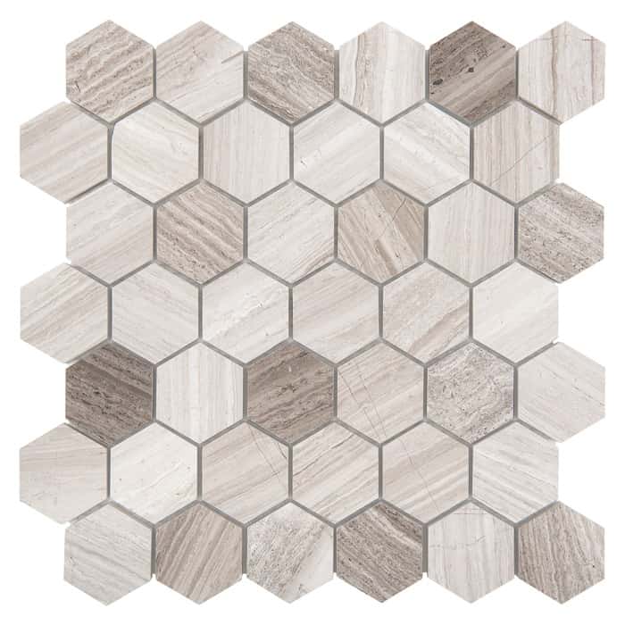 Woodstone Grey Hexagon 48 - textură