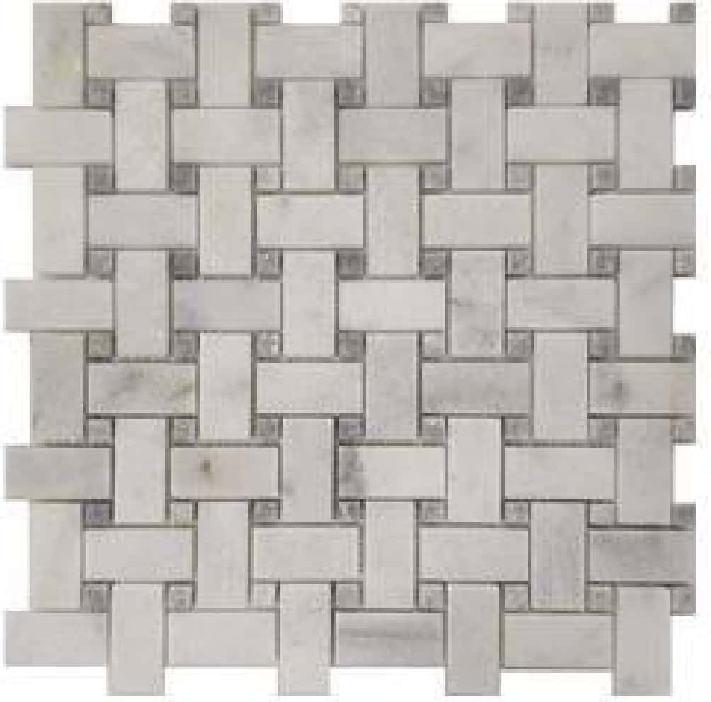 Mozaic Mugla White Basketweave - textură