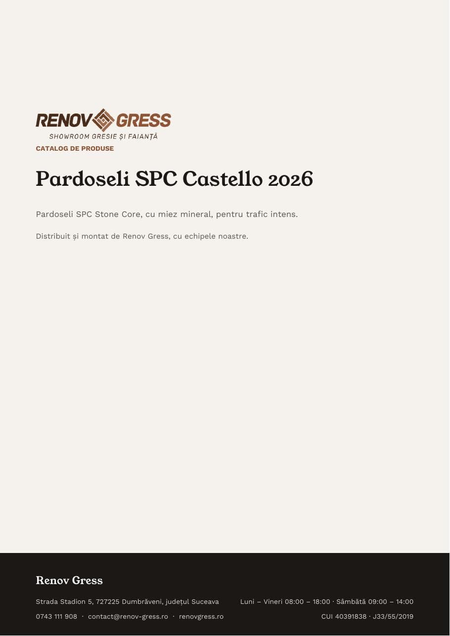 Coperta catalogului castello-spc