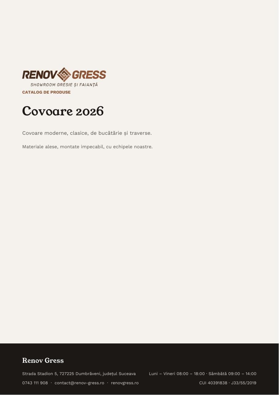 Coperta catalogului covoare
