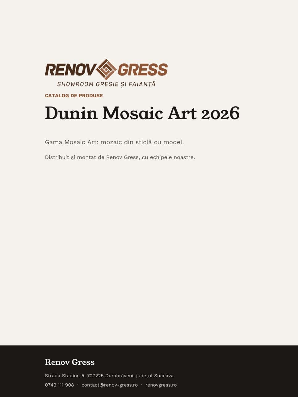 Coperta catalogului dunin-mosaic-art