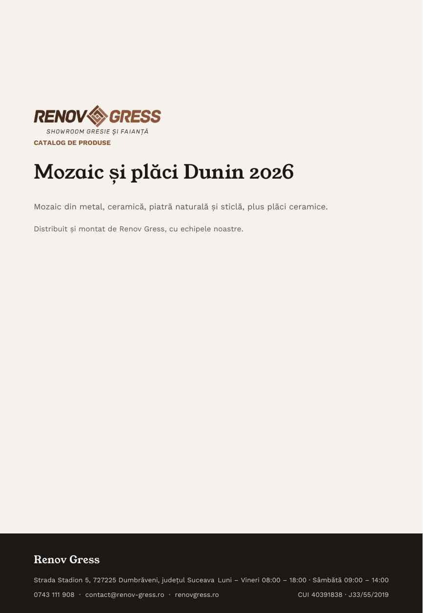 Coperta catalogului dunin-mozaic