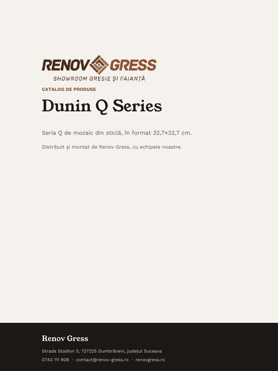 Coperta catalogului dunin-q-series