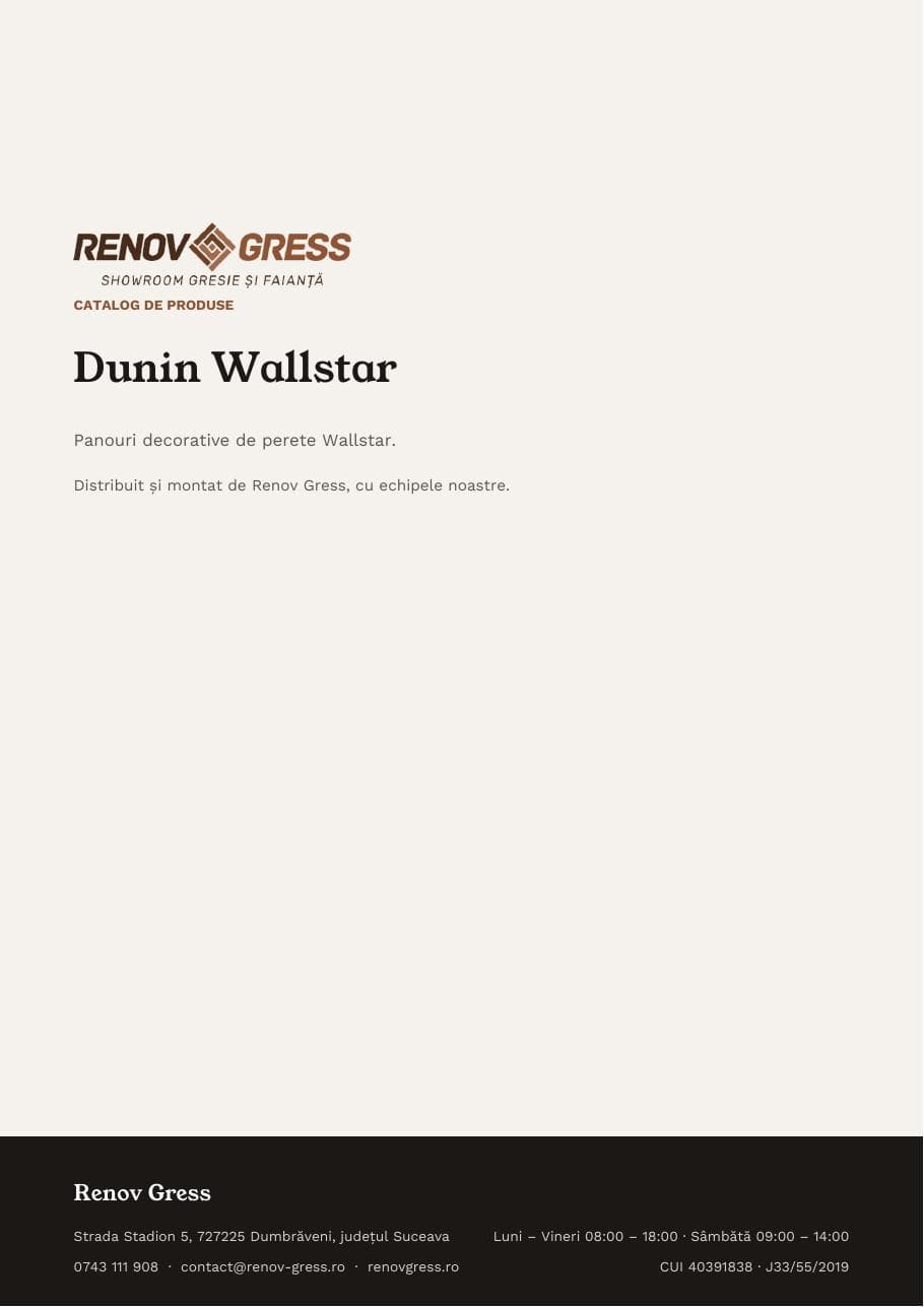 Coperta catalogului dunin-wallstar