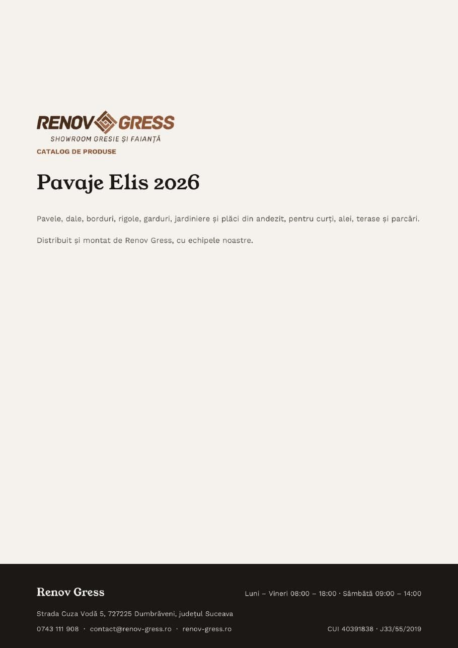 Coperta catalogului Pavaje Elis 2026