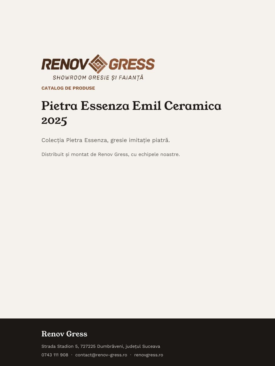 Coperta catalogului emil-pietra-essenza