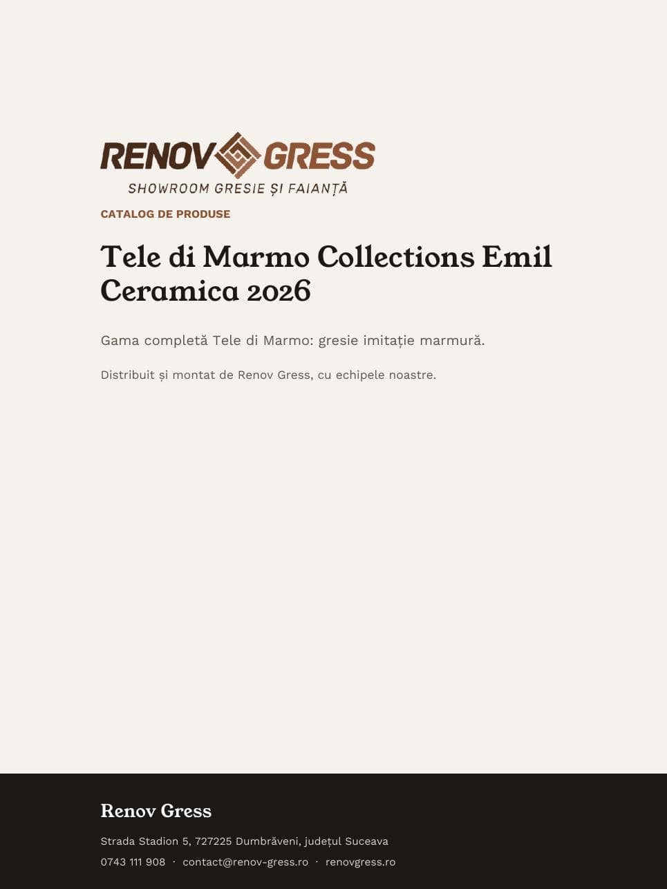 Coperta catalogului emil-tele-di-marmo-collections