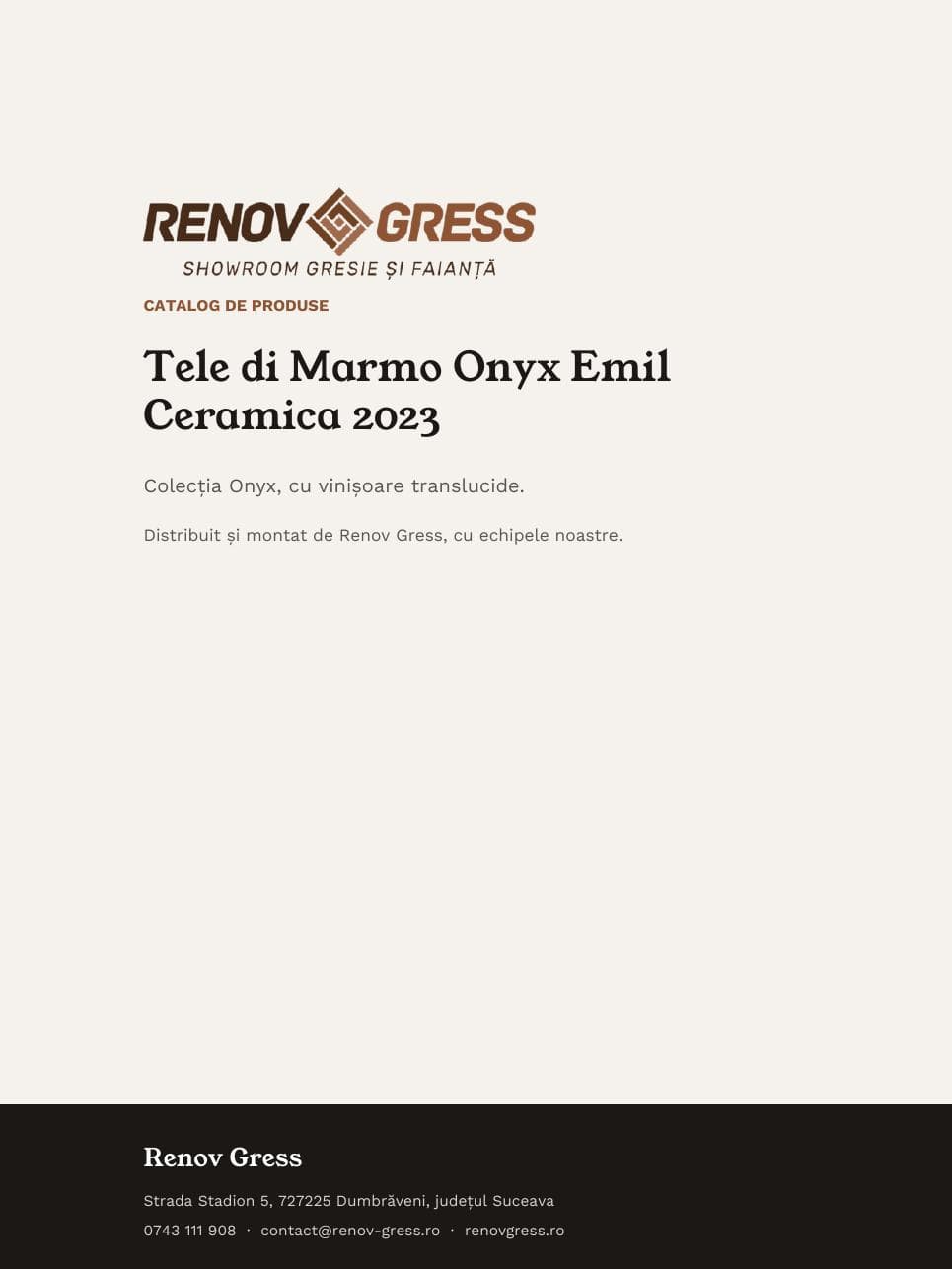 Coperta catalogului emil-tele-di-marmo-onyx