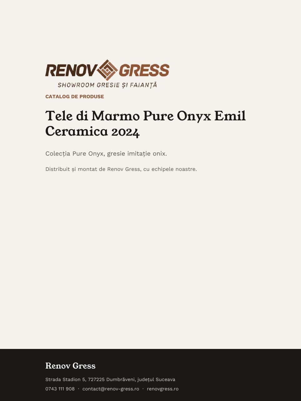 Coperta catalogului emil-tele-di-marmo-pure-onyx