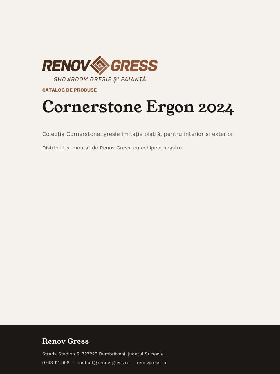 Coperta catalogului ergon-cornerstone