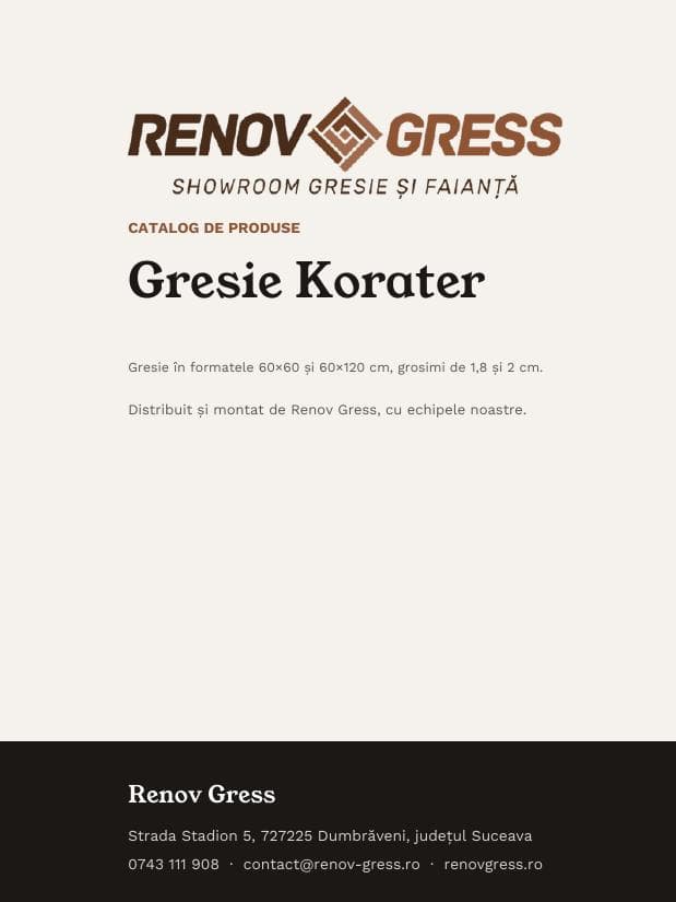 Coperta catalogului korater-gresie
