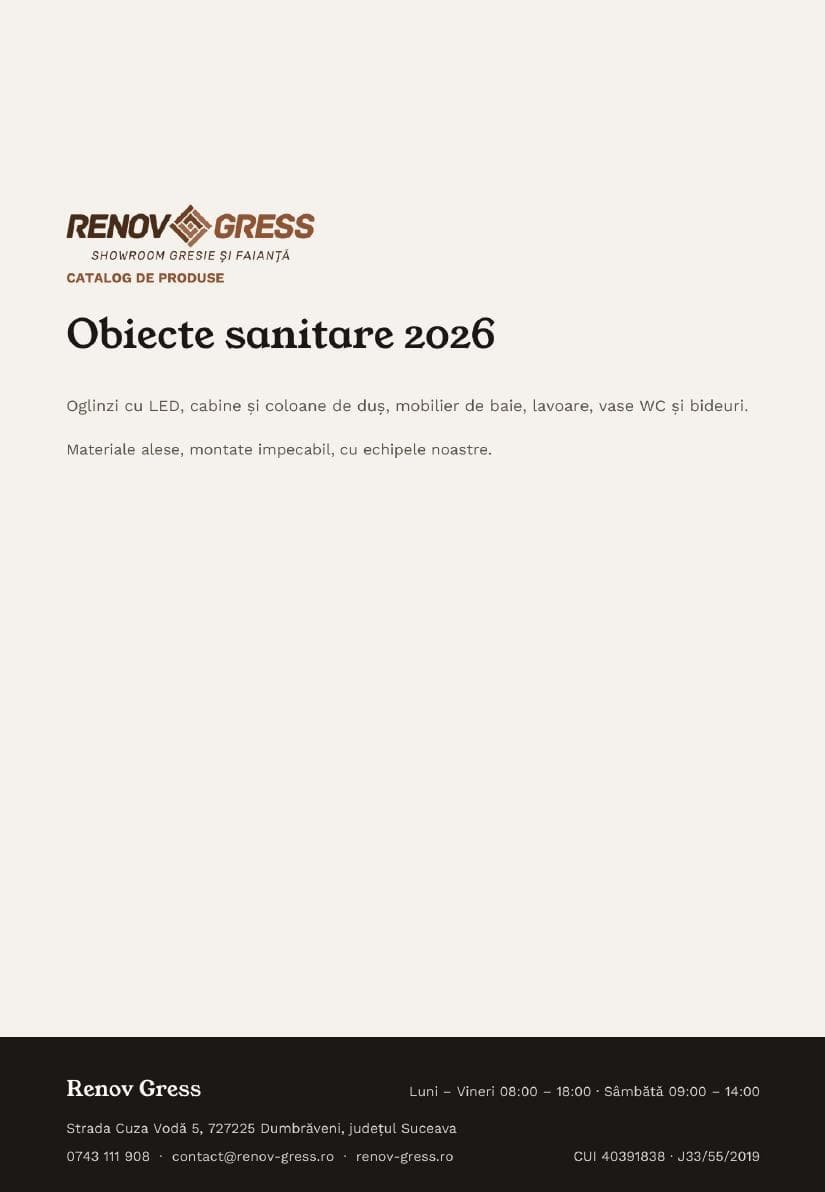 Coperta catalogului Obiecte sanitare
