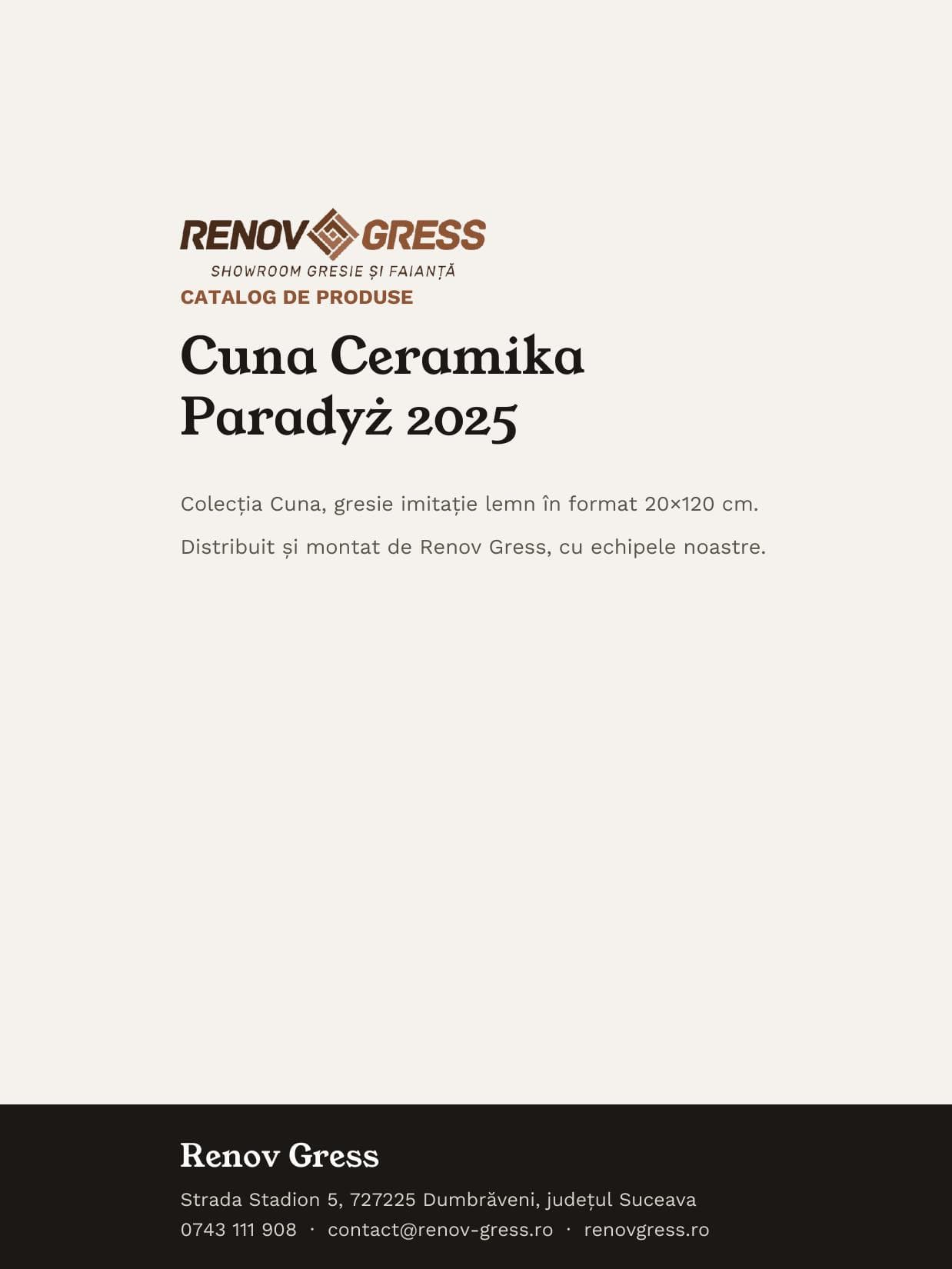 Coperta catalogului paradyz-cuna