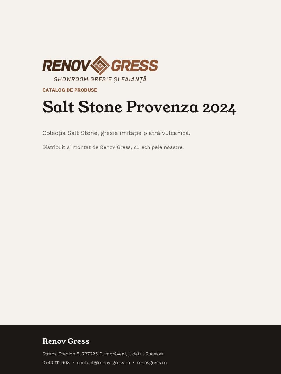 Coperta catalogului provenza-salt-stone