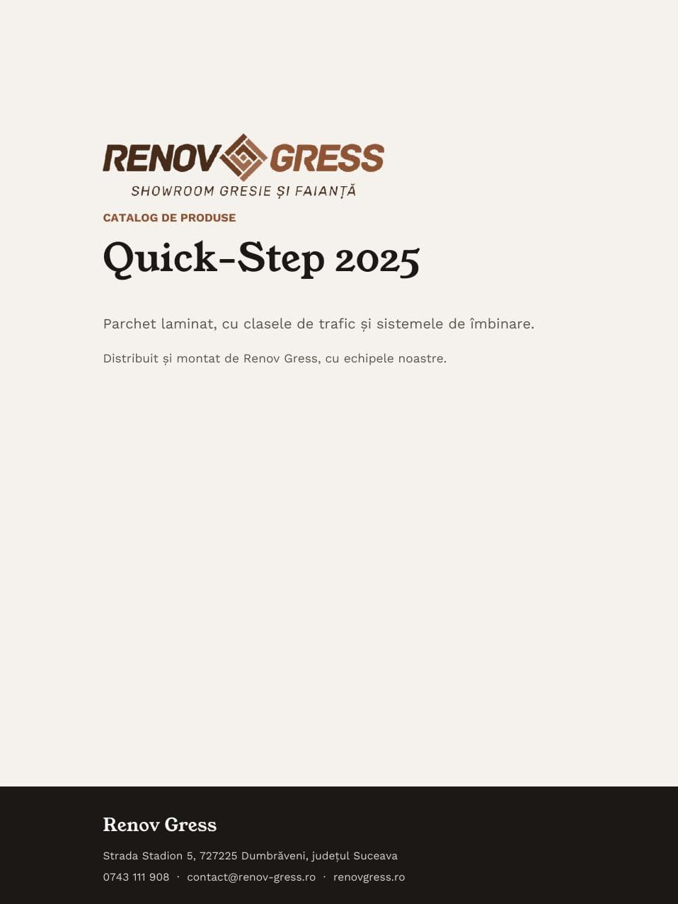 Coperta catalogului quickstep-laminat