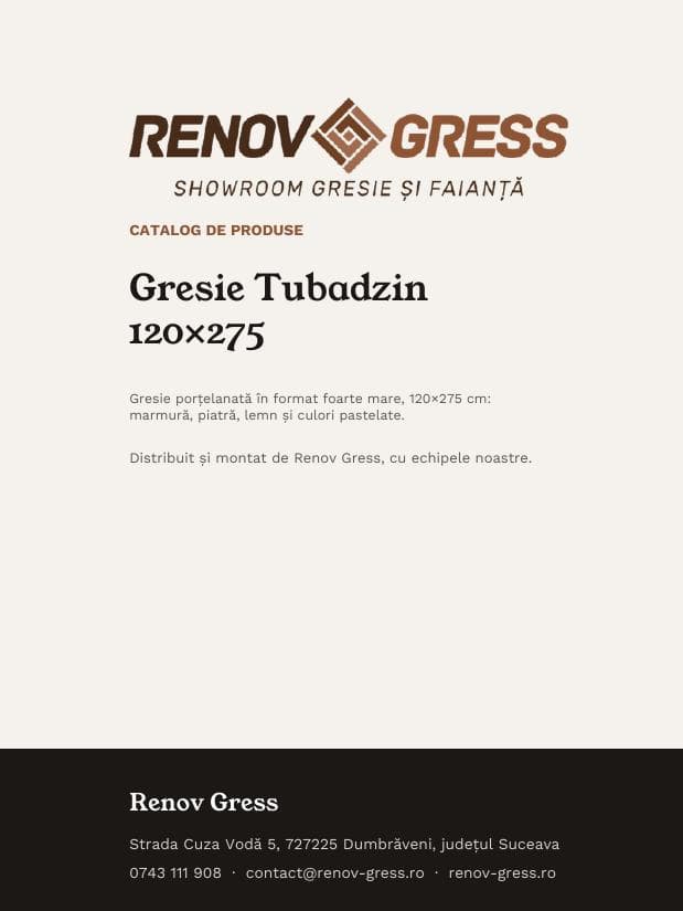 Coperta catalogului Gresie Tubadzin 120×275