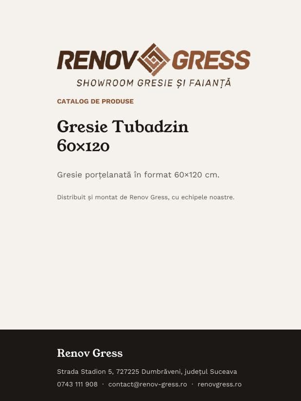 Coperta catalogului tubadzin-gresie-60x120