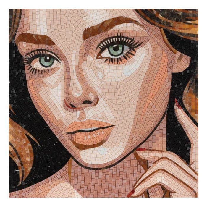 Tablou din mozaic Brunette Girl, 58×58 cm